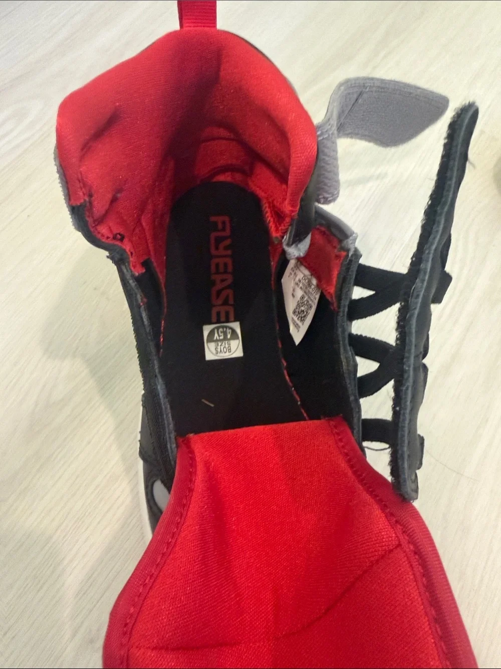 Kids High-Top Sneakers in Black, Gray & Red - Athletic Style